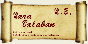 Mara Balaban vizit kartica